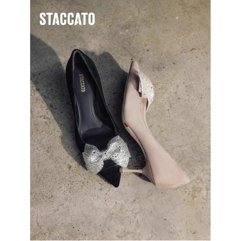 NEW TerMurah ORIGINAL Staccato Official ED303-005 High Heels Shoes - Pink Black