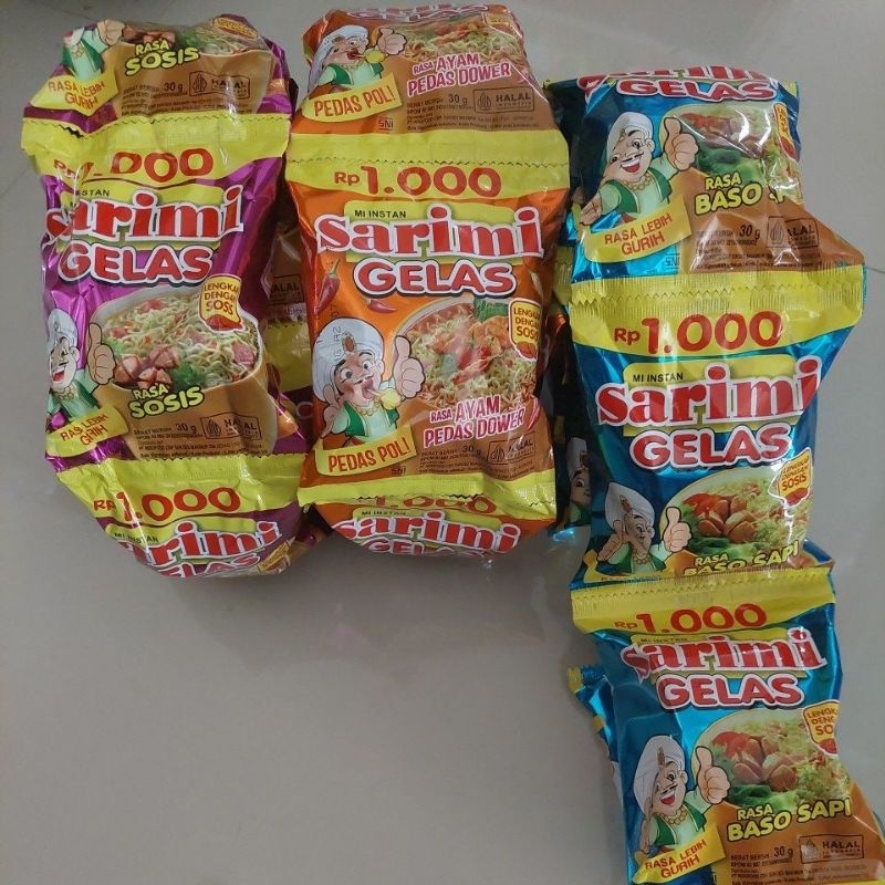 

Sarimie gelas 1 renceng isi 10x28gr