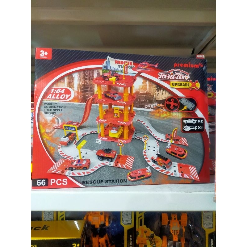 mainan track mobil rescue station