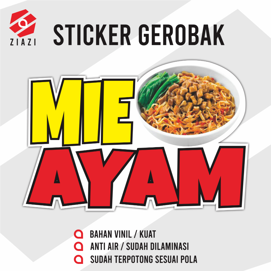 

Sticker Etalase Sticker Gerobak Sticker Nama Usaha Sticker MIe Ayam Full Colour