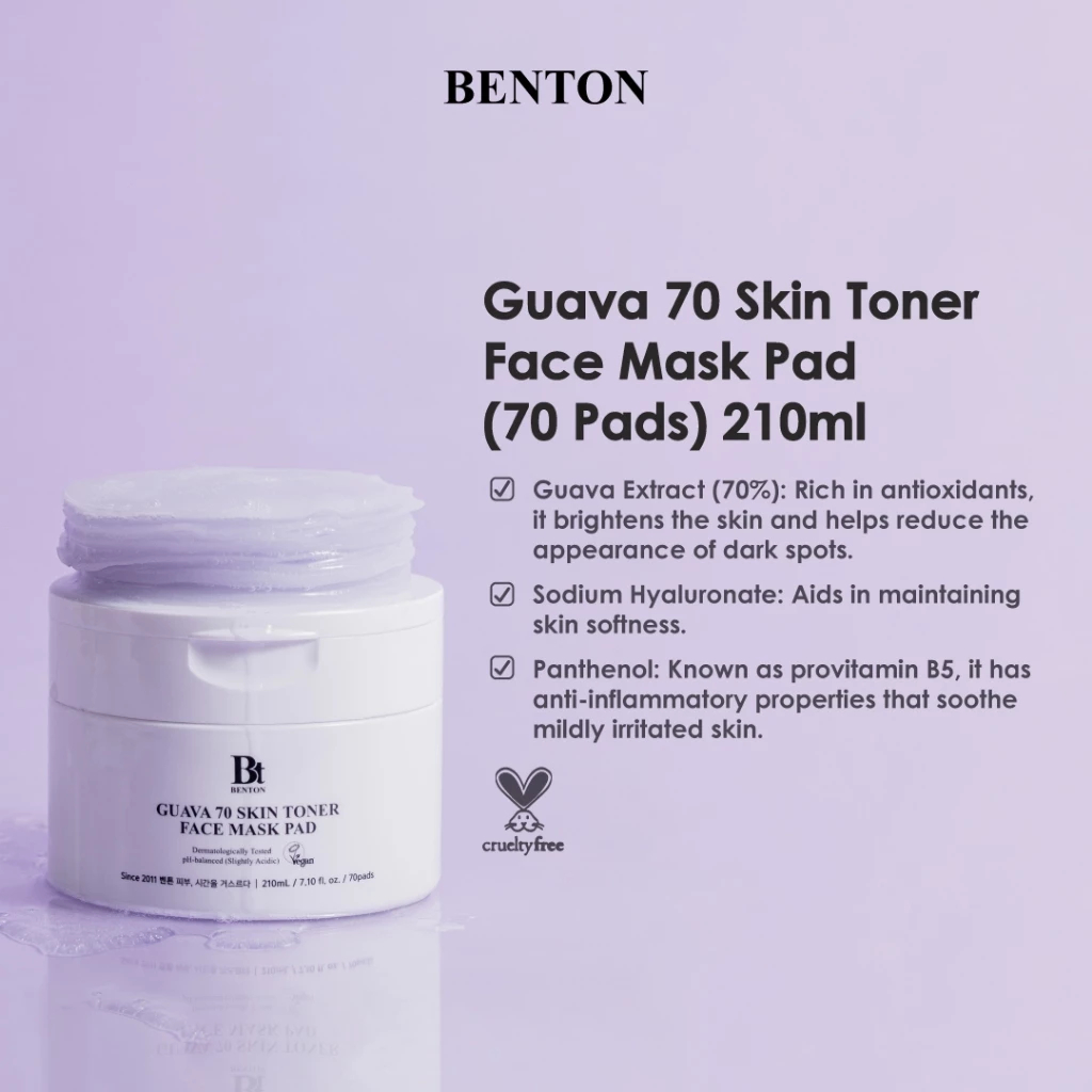 BENTON Guava 70 Skin Toner Face Mask Pad 210ml