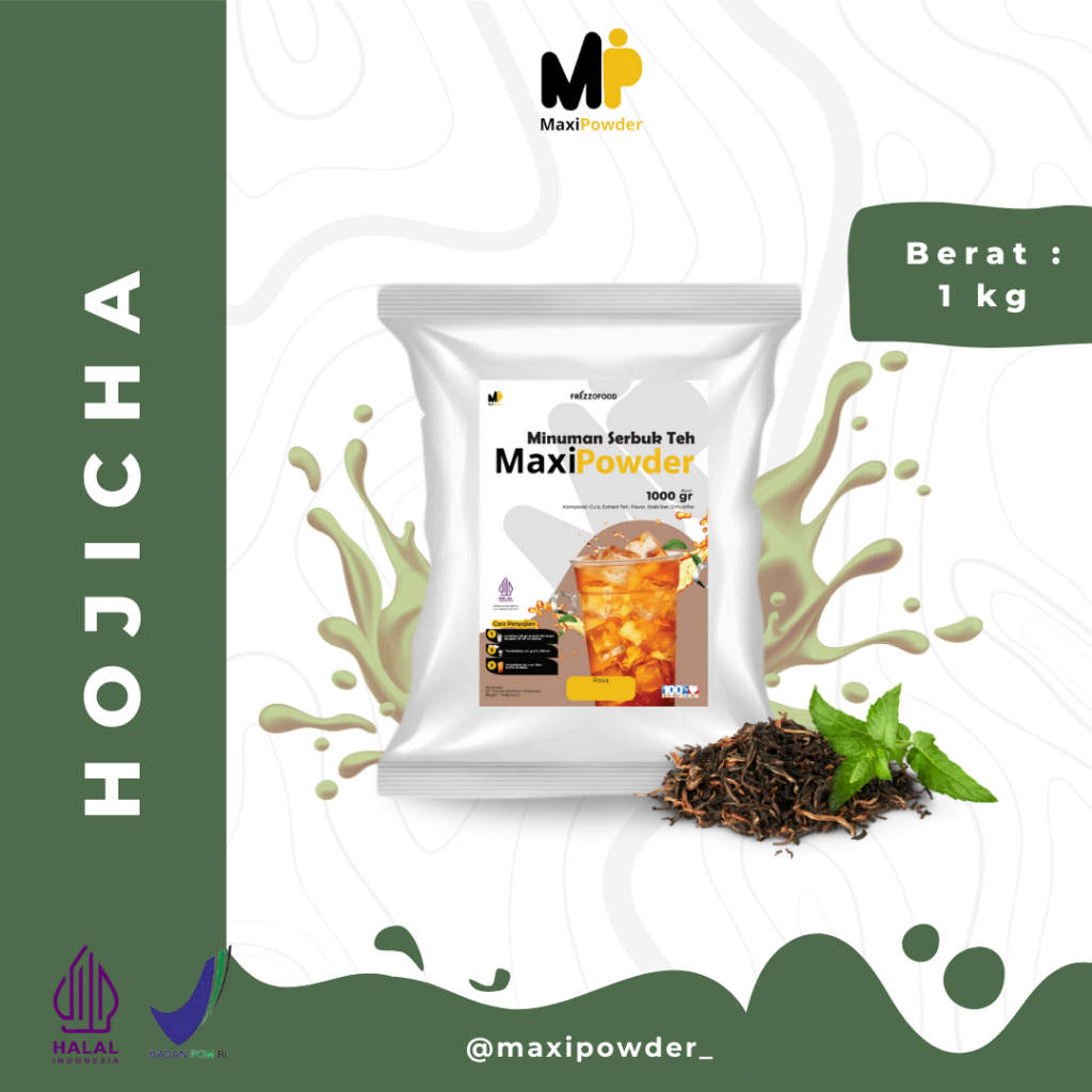 

Bubuk Minuman Rasa Hojicha 1kg / Minuman Kekinian Hojicha Termurah / MaxiPowder