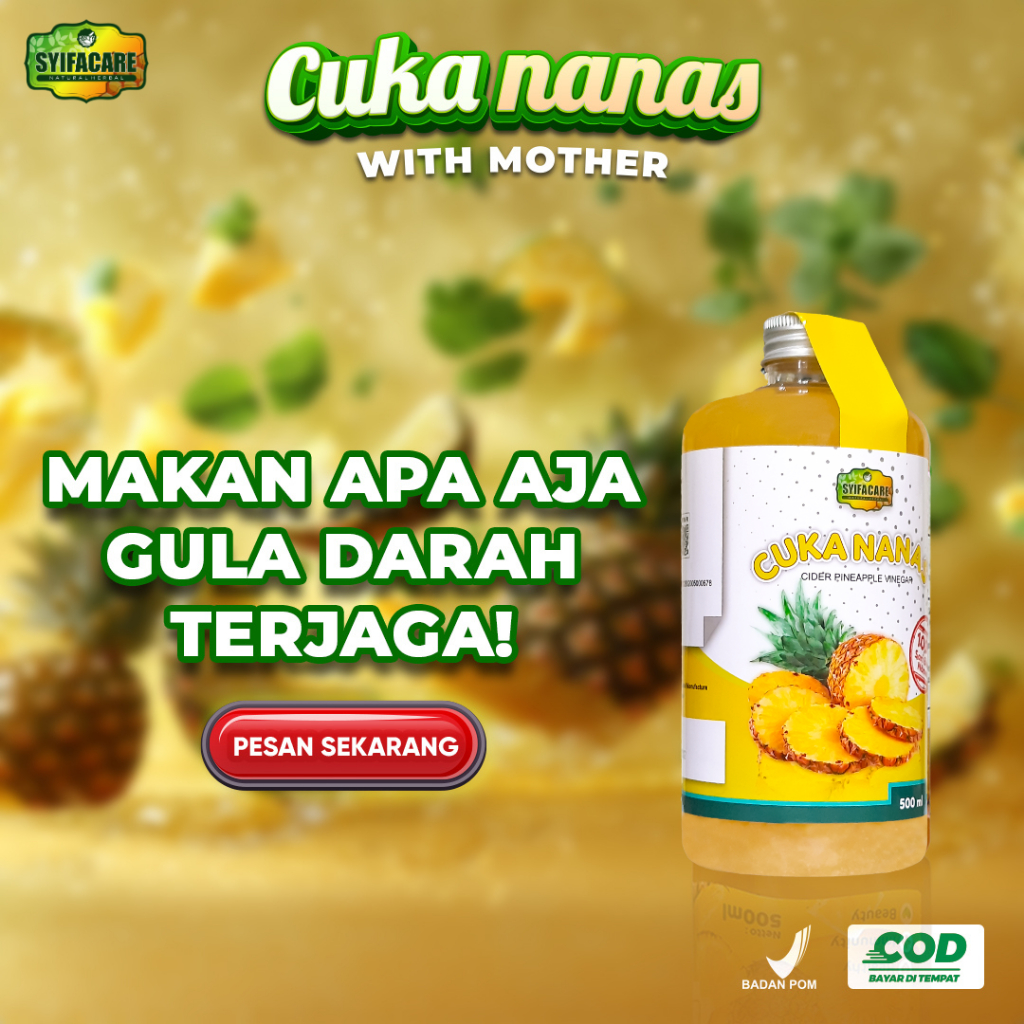 

CUKA NANAS SYIFACARE 500 ml Fermentasi Organik With Mother Menurunkan Kadar Gula Darah Tinggi