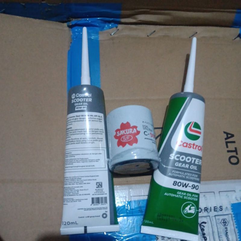 Vespa matic Oli Gardan dan Filter Oli Vespa matic