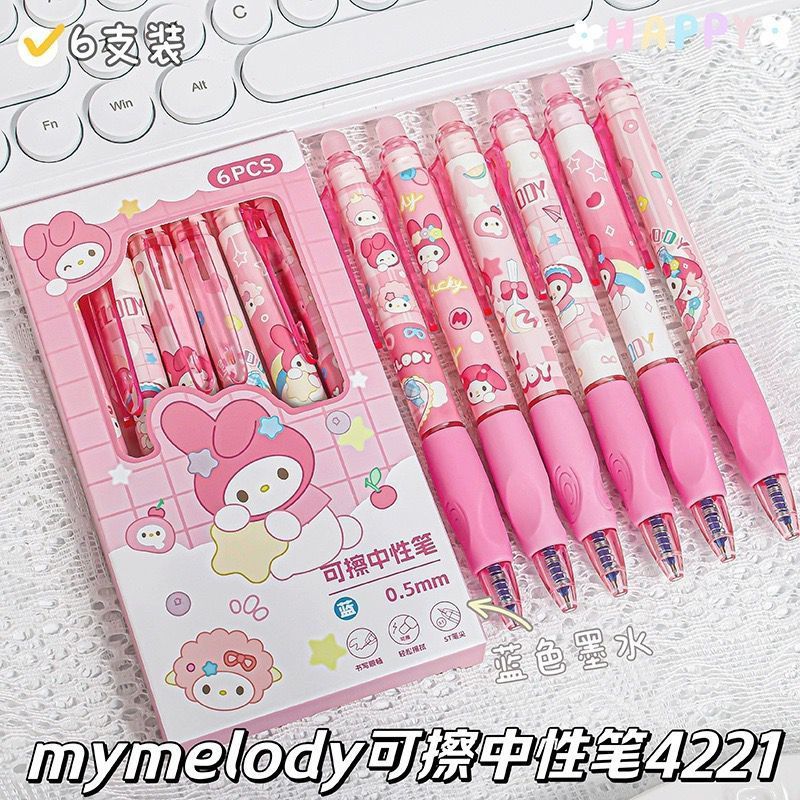 

Set 6 Pcs Pulpen Gel Dihapus Motif KUROMI CINAMOROL MEELODY Tinta Biru/ Set Alat Tulis isi 6 PCS Pulpen Gel Bisa Hapus/ Bolpoin Gel Erasable