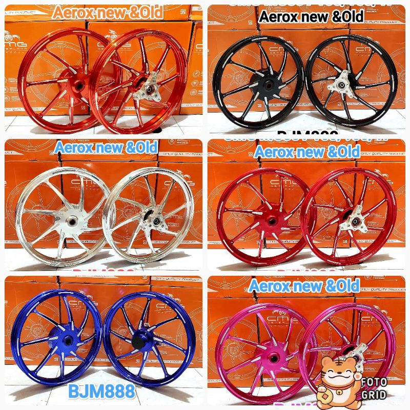 Velg cmg mg801 aerox new & aerox old ukuran 160/160/17. velg m8 aerox new&old