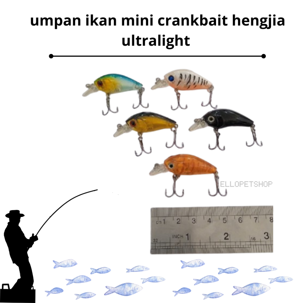 umpan ikan mini crankbait hengjia ultralight