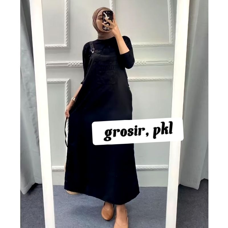 BAJU KODOK OVERALL ROK WANITA MOTIF POLOS TERLARIS