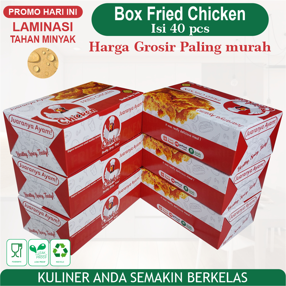 Box KFC 1 Fried Chicken(isi 40 box) / Dus Fried Chicken / kardus Fried Chicken / Box Ayam Goreng /