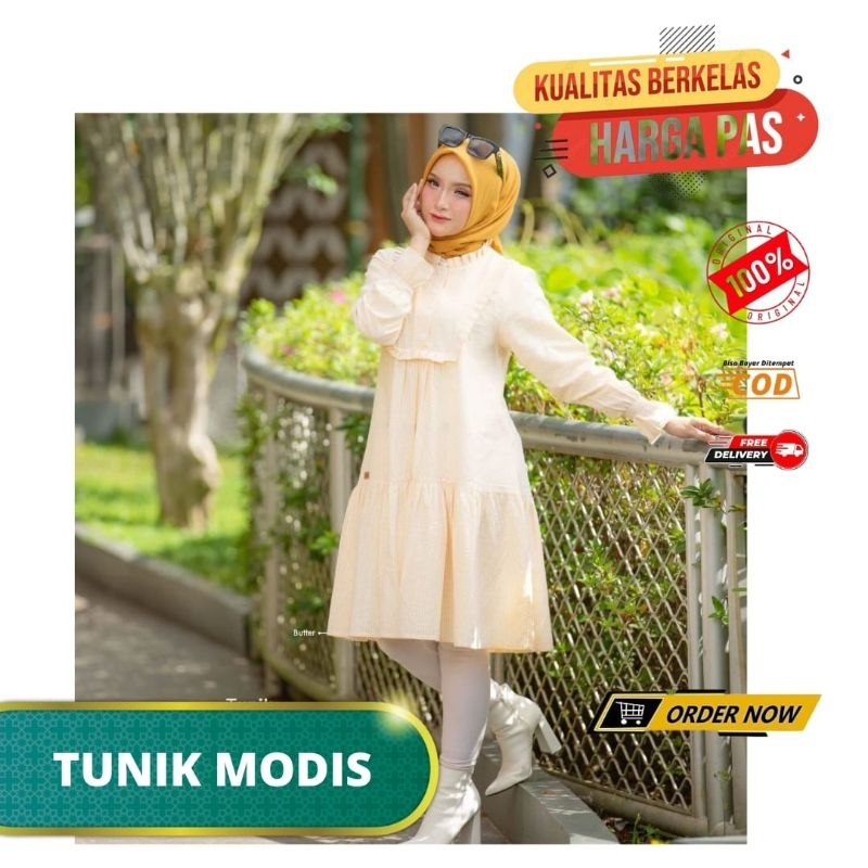 LYDIA TUNIK BY HIJAB ARRAFI BAJU TUNIK DEWASA TUNIK MOTIF KOTAK TUNIK HARIAN BAJU HANGOUT