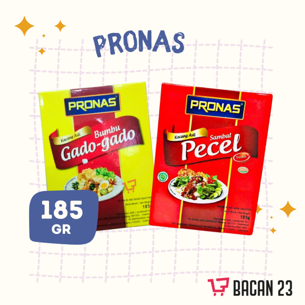 

Pronas Bumbu Gado-Gado 185 g / Pronas Sambal Pecel 185g / Pronas Bumbu Instant / Toko Bacan 23