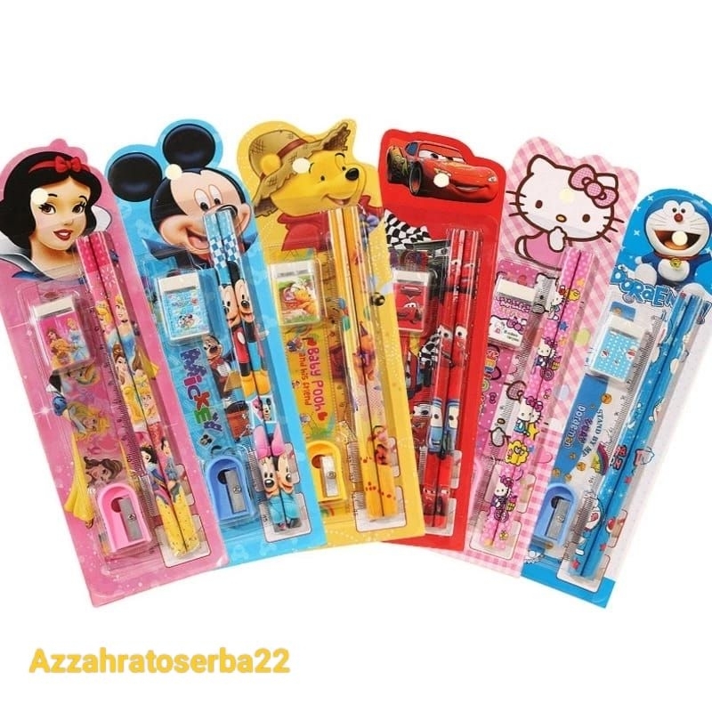 

Stationery Set 5 in 1 Motif Alat Tulis Paket Anak Sekolah azzahratoserba22)