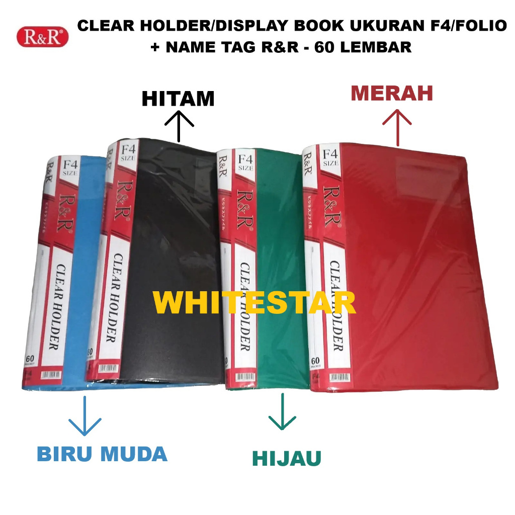 

map clear holder r&r 60 lembar folio F4 document keeper / display book