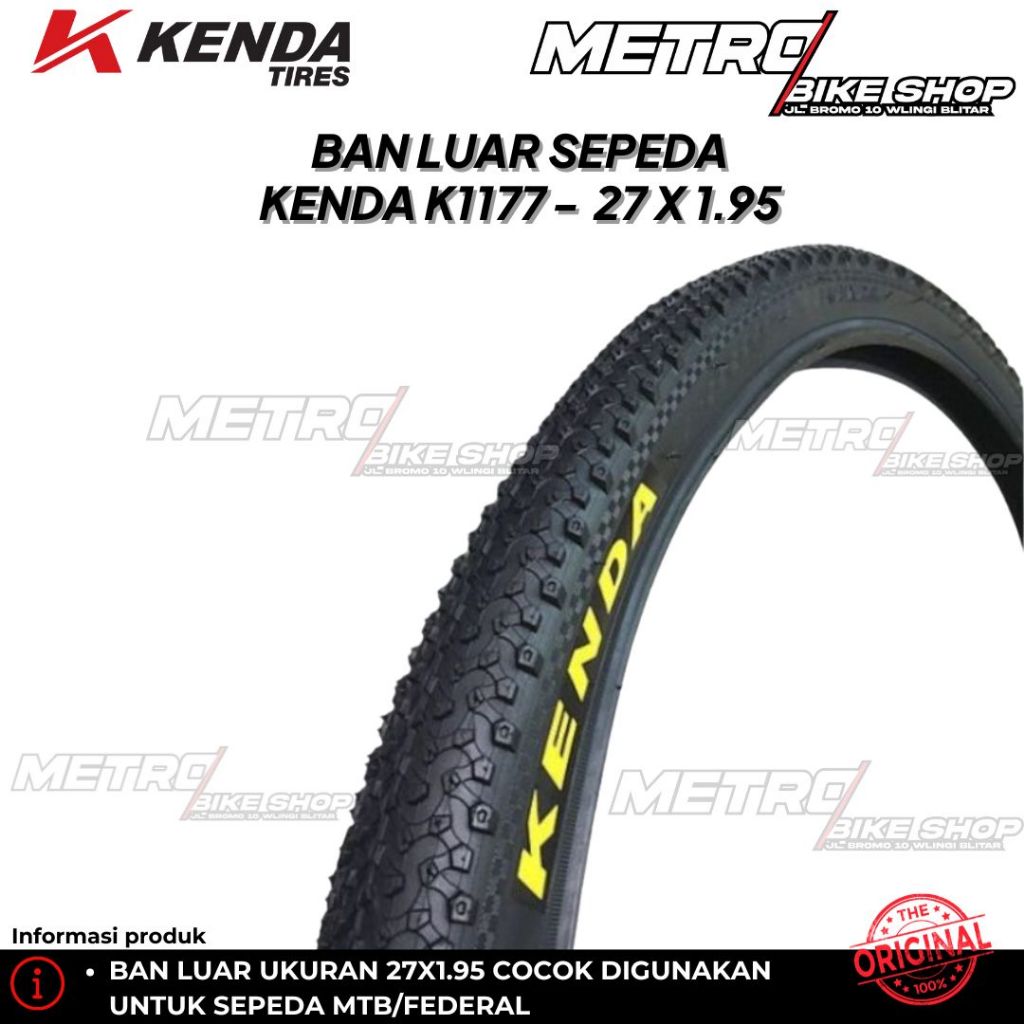 Ban Luar Sepeda Kenda 27 x 1.95 Ban Luar Sepeda Gunung Ban Luar Sepeda MTB / Federal Kenda K1177