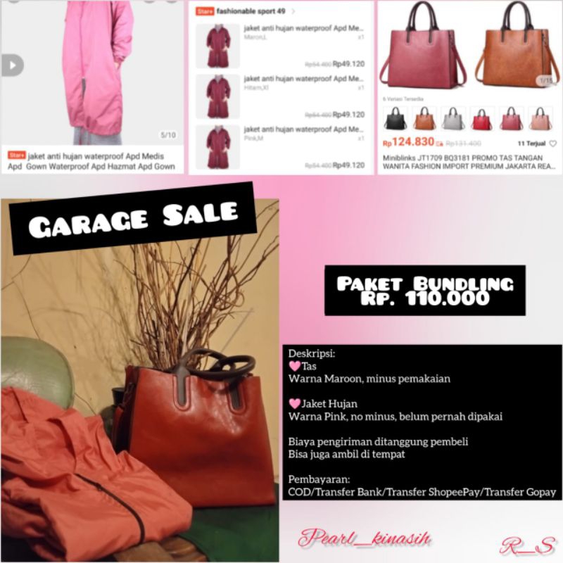 Garage Sale - Tas & Jas Hujan - Preloved/Second Hand