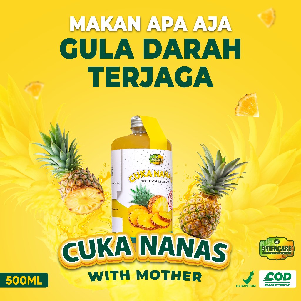 

Cuka Nanas Syifacare With Mother 500 ml Organik Turunkan Kadar Gula Darah BPOM Halal