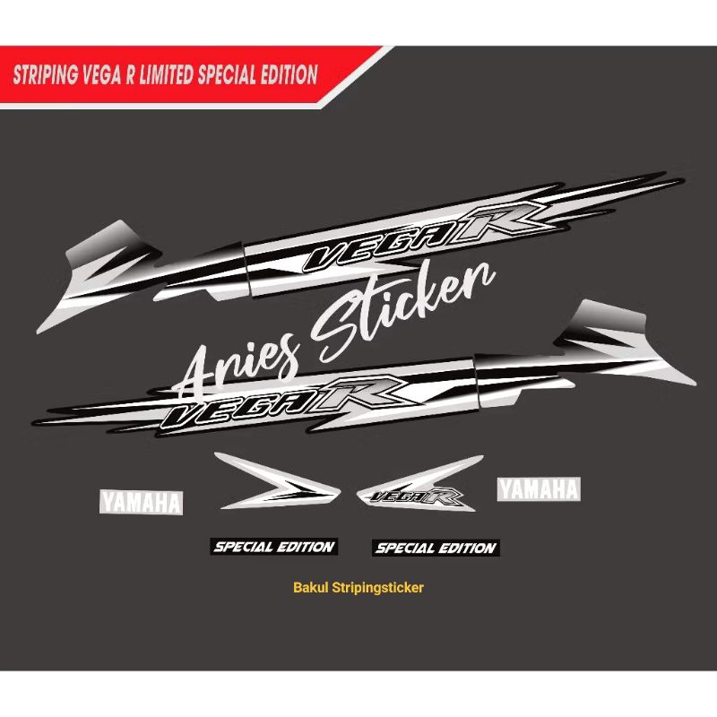 Sticker striping lis motor yamaha vega r lama custom model fiz r limited spesial edition custom mala