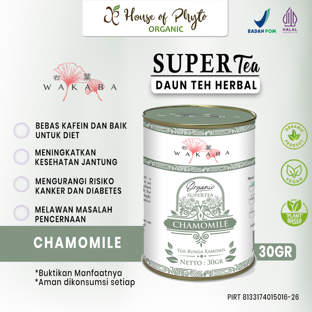 

Supertea Chamomile WAKABA Teh Herbal untuk Kesehatan ajntung dan bebas kafein - 30g