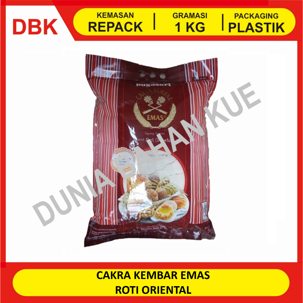 

CAKRA KEMBAR EMAS ROTI ORIENTAL - REPACK 1 KG / TEPUNG TERIGU ORIENTAL CAKRA KEMBAR EMAS