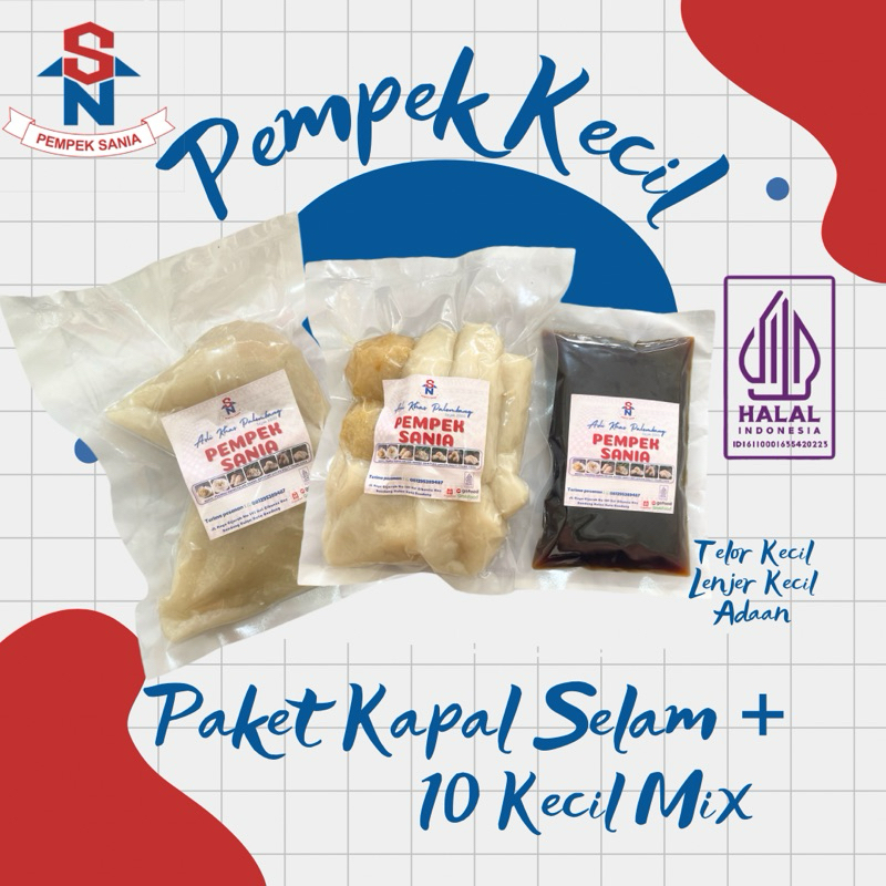 

Pempek Sania Palembang Asli - Paket Kapal Selam + 10 Kecil Mix