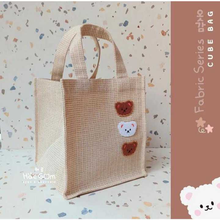 haegom.id Cube Bag Souvenir Hampers Birthday Ulang Tahun Ultah Anak Baby Bayi Manyue Aqiqah Tas Kain