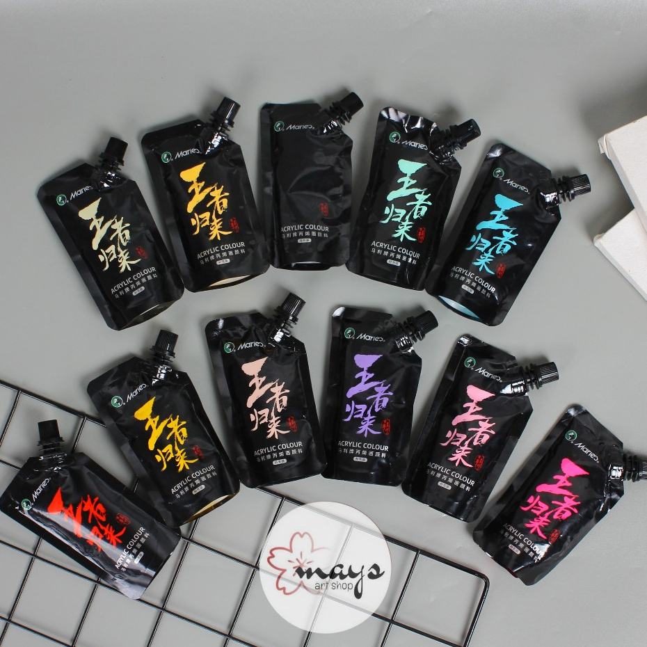 

NEW 80 ML Maries Acrylic Paint Refill Pouch Bag 80ml - Cat Akrilik Lukis Marie's 80 ml Mewarnai Menggambar Anak