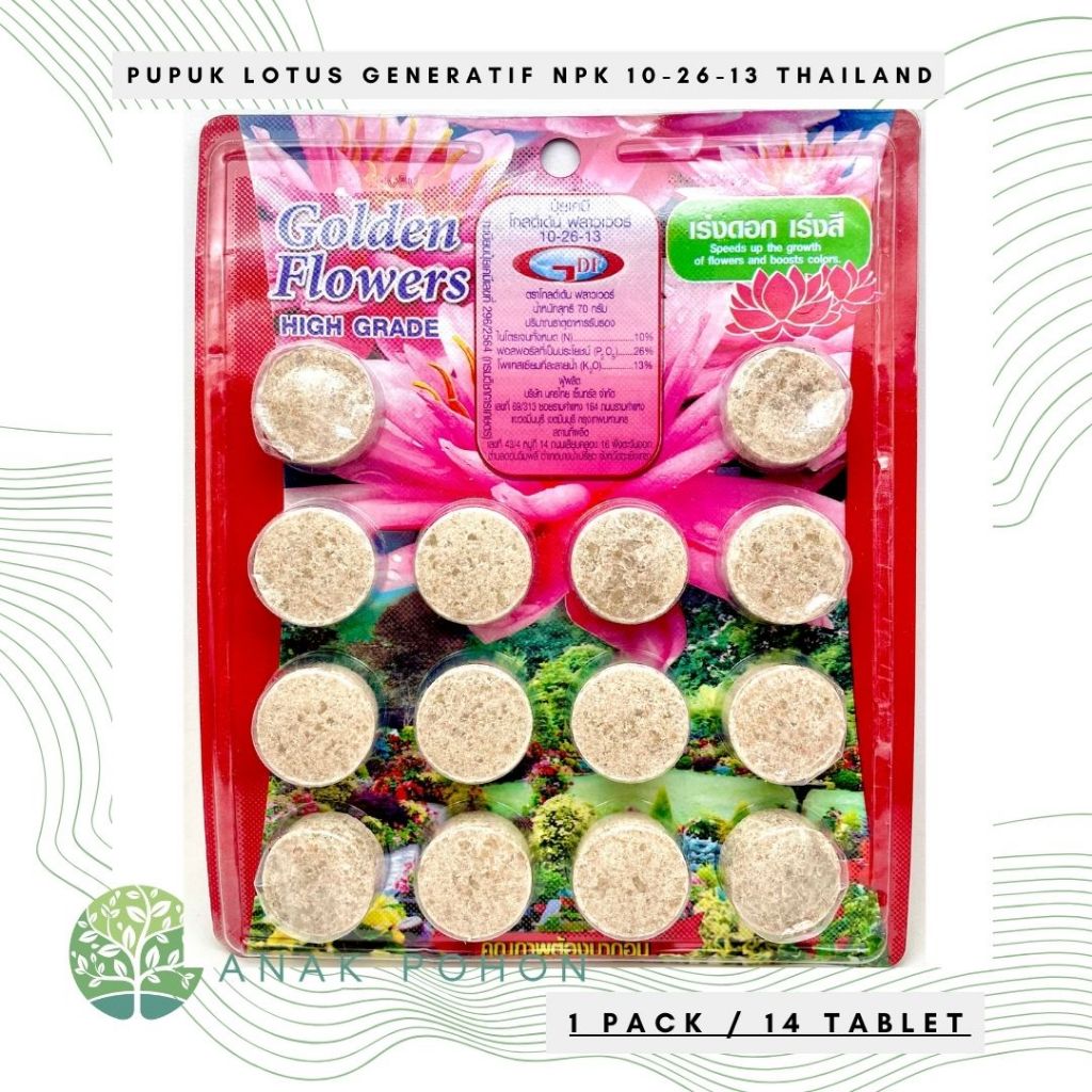 Pupuk Tanaman Air Merah Tablet NPK 10-26-13 Untuk Fase Generatif Pertumbuhan Bunga dan Meningkatkan 