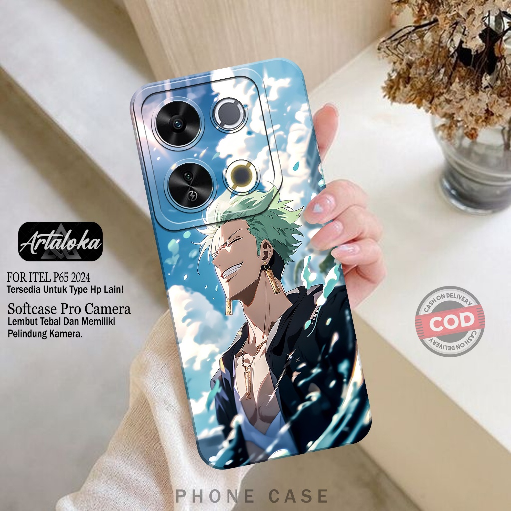 Softcase Hp ITEL P65 2024 Terbaru Fashion Case Anime Case ITEL P65 2024 Silikon TPU Pro Camera Casin