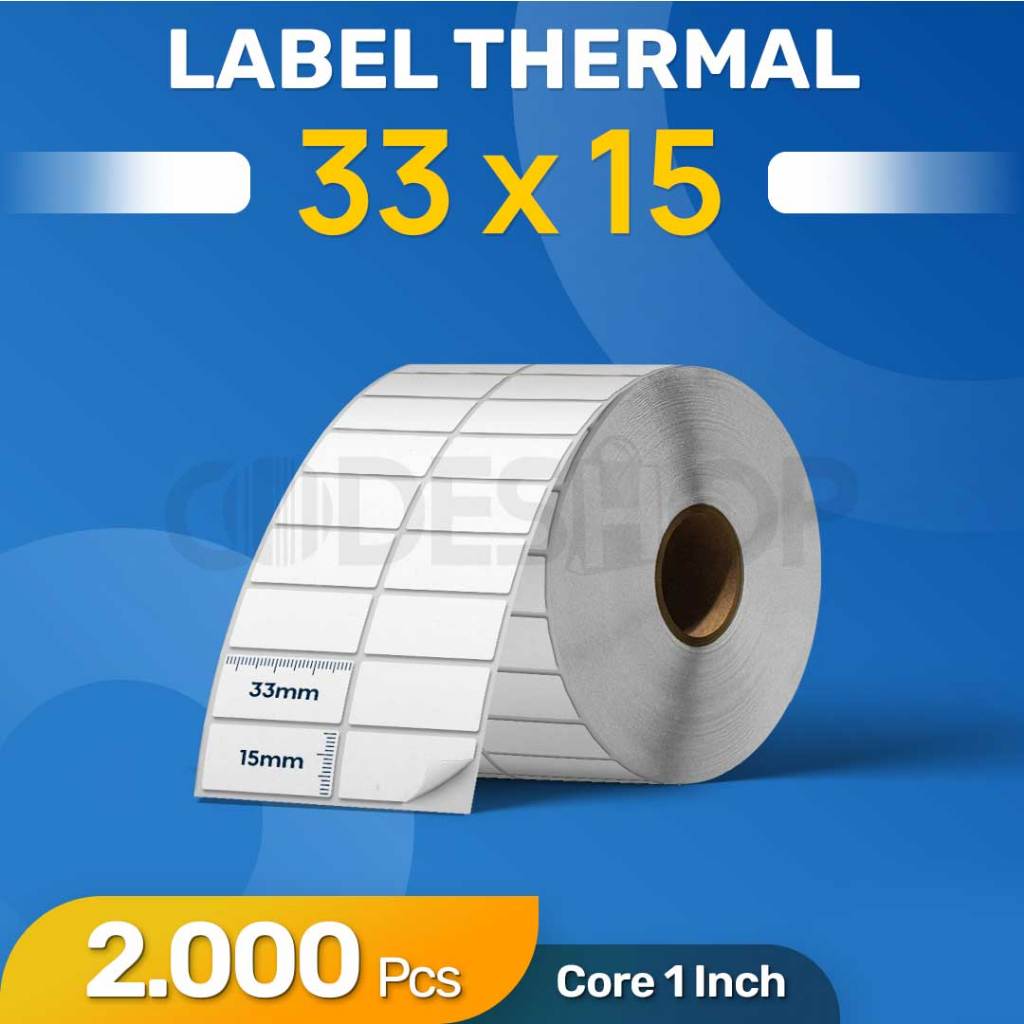 

Label Thermal 33x15 mm Stiker Printer Barcode ZEBRA ZENPERT SATO 2.000 pcs