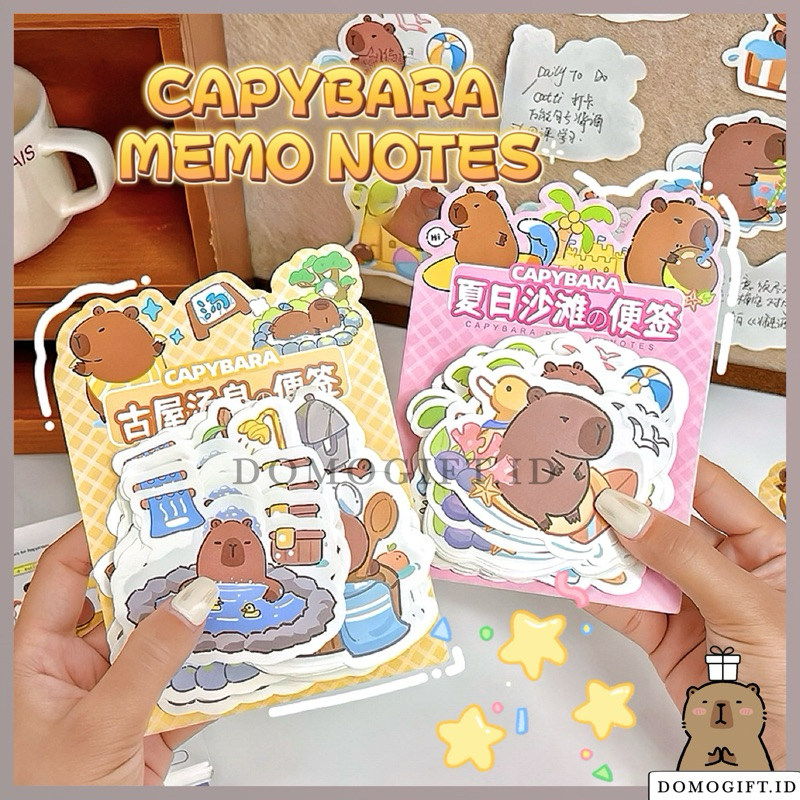 

100 Lembar Memo Notes Kertas Cantik Aesthetic Cute Kapibara
