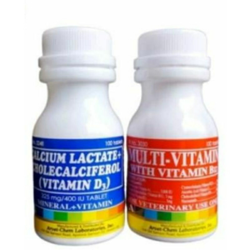 Multivitamin Plus Calcium Lactate Import Paket Rawatan Ayam Adu