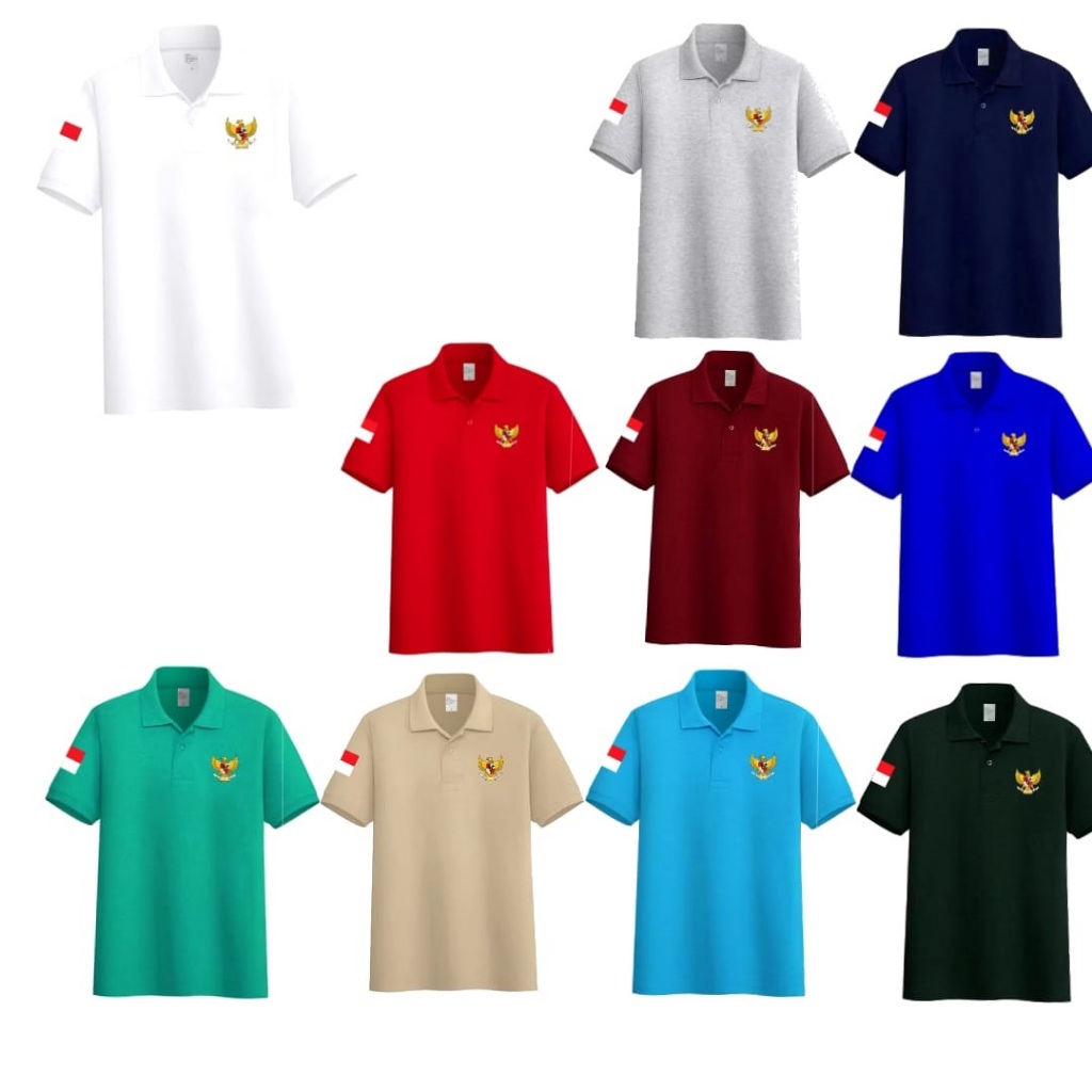 ArvinClothing-Kaos WANGKI Polo Unisex " INDONESIA Garuda" / Kaos Polo Polos Garuda