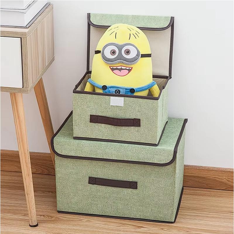 Storage Box 2in1 Dapat 2 Ukuran Tempat Keranjang Penyimpanan Barang Lipat Pakaian Baju Celana Seprai Selimut Mainan Makanan Snack Buku Aksessory Gadget ATK Kertas Kosmetik Velcro Gudang Serbaguna Box Organizer Kotak Anak Portable Sedang Medium Besar Large