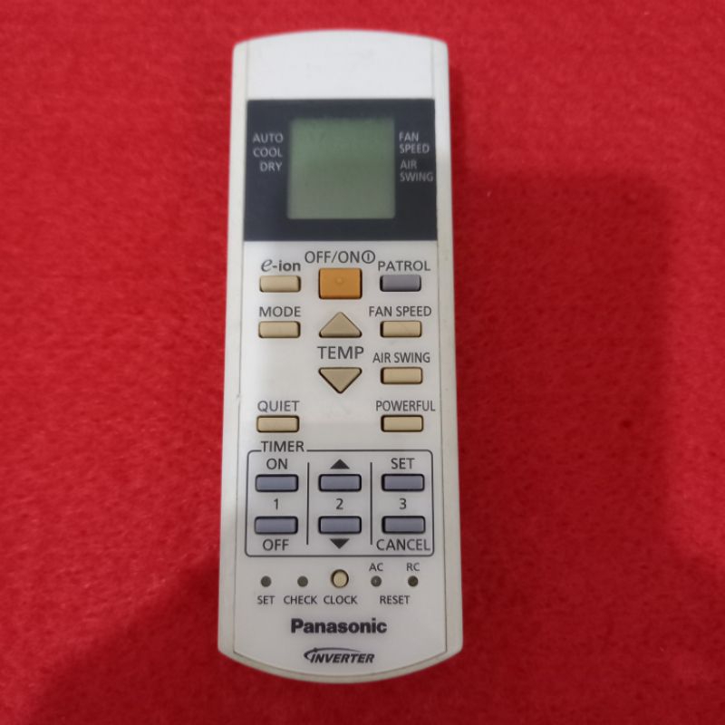 Remote AC PANASONIC Inverter e-ion Original Asli . Remote AC .