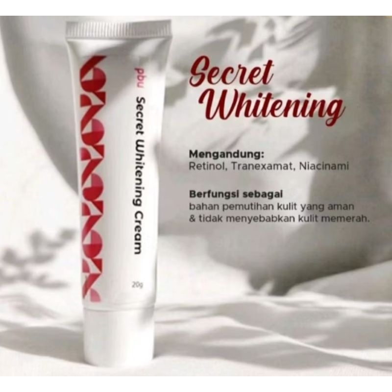 pbu Secret Whitening Cream - krim pencerah lipatan - pelembab - BPOM