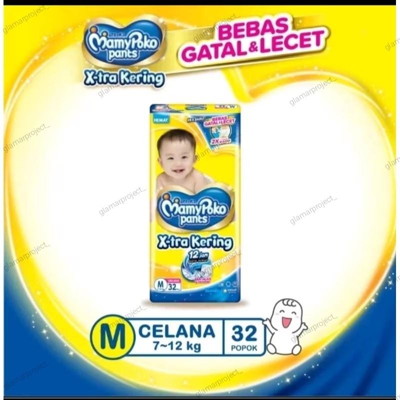 pampers mamypoko xtra kering/ pampers celana / popok celana mamypoko xtrakering S38 / M32 / L28 / Xl