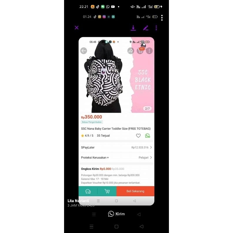 ssc nana baby Carrier  perloved