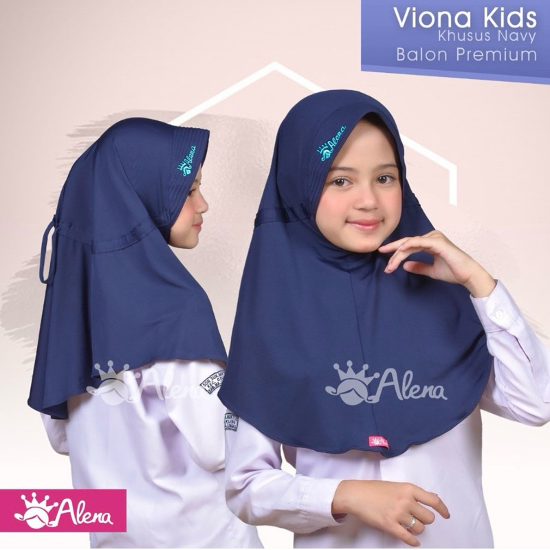 Hijab Kerudung Sekolah Anak SD Warna Biru Dongker/ Navy By Alena