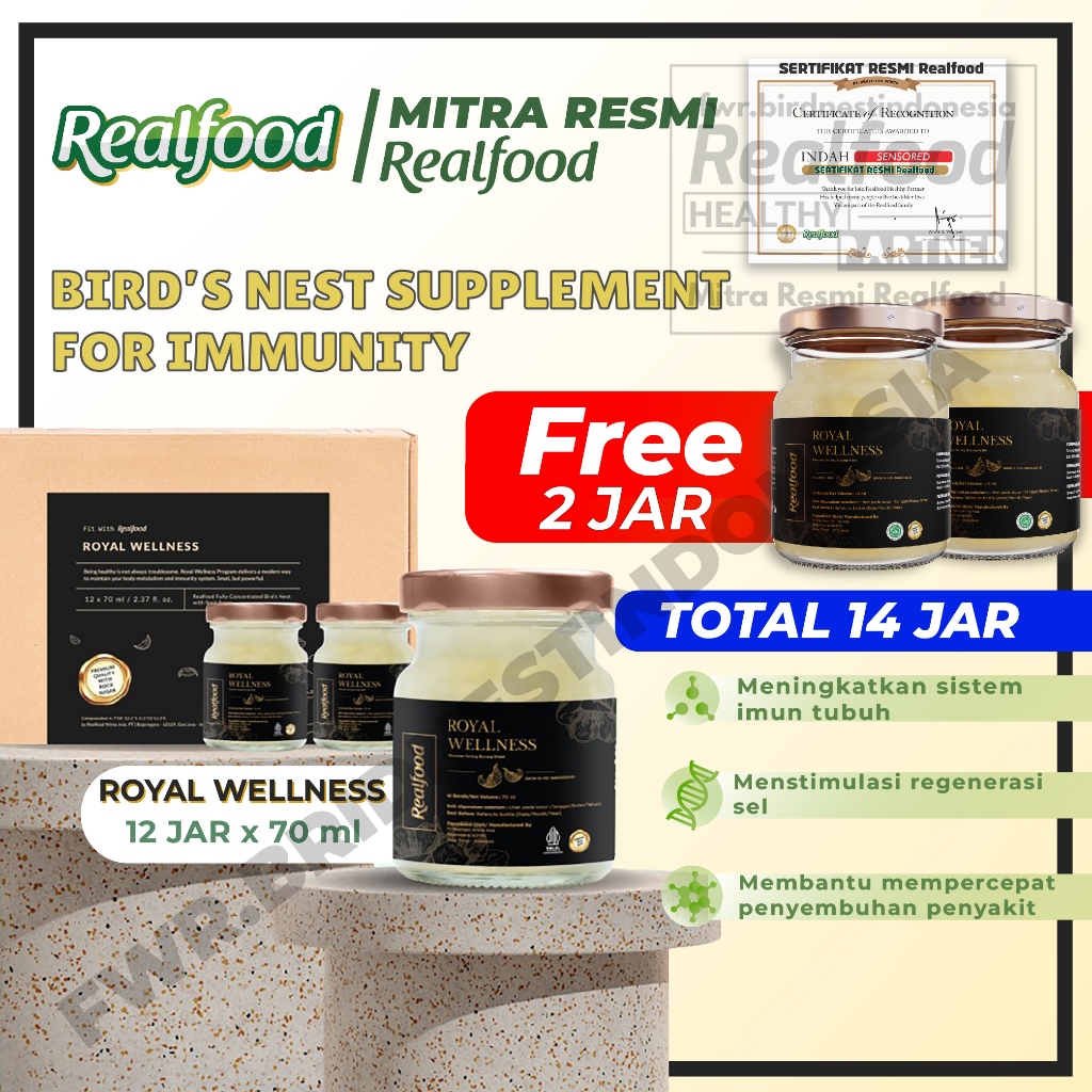 

Realfood Royal Wellness 12 Jar - Minuman sarang walet Realfood Indonesia