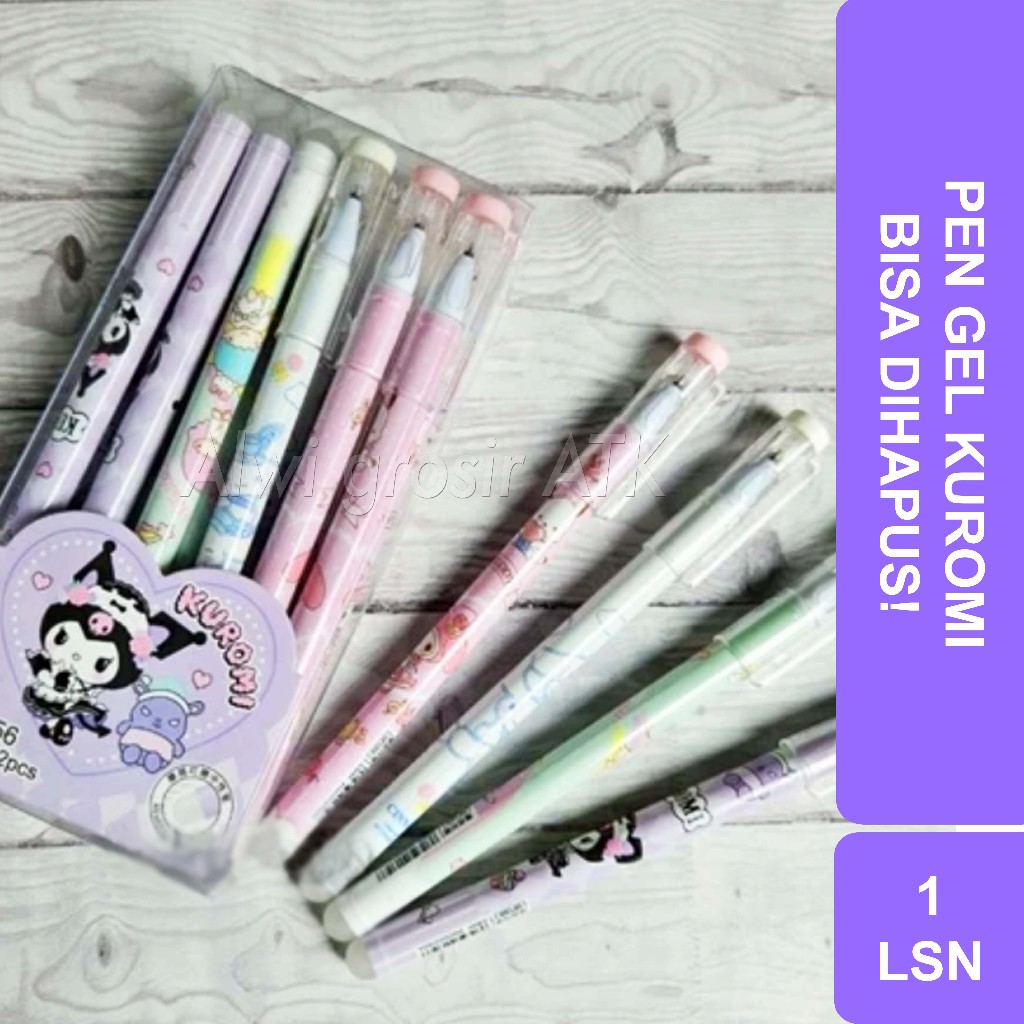 

Pen Gel Kuromi Sanrio GP 1356 0.5mm Bisa Dihapus | 1 Lusin