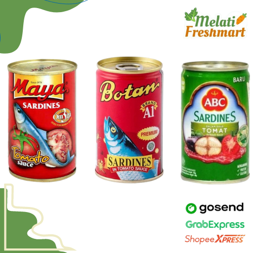 

Botan / Maya / ABC Sarden Tomat Kaleng Sardines 155gr - Melati Freshmart