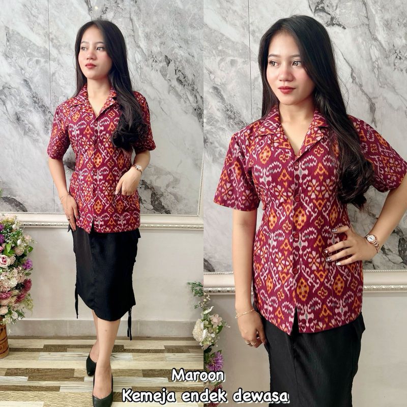 Baju Kemeja Endek Wanita
