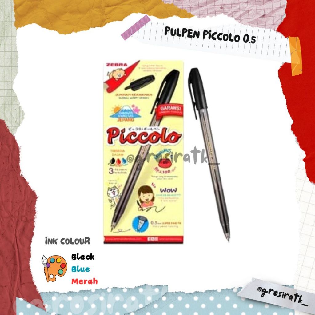 

Zebra Pulpen Piccolo 0.5 1 lusin Isi 12 Pcs