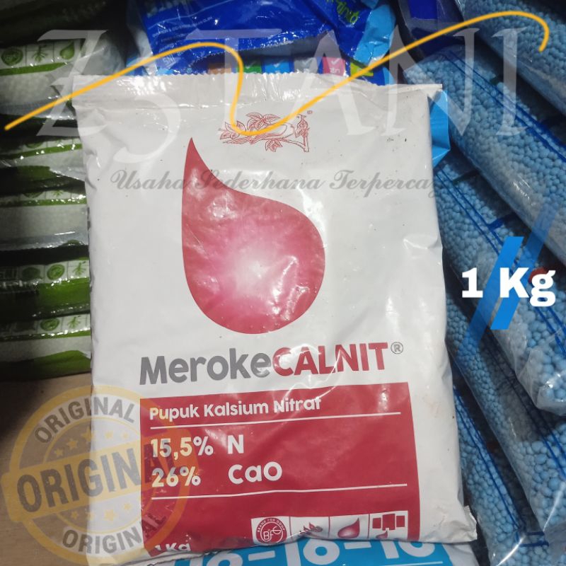 MEROKE CALNIT 15,5℅ + 36℅ ca0 1 Kg Pupuk Kalsium Nitrat