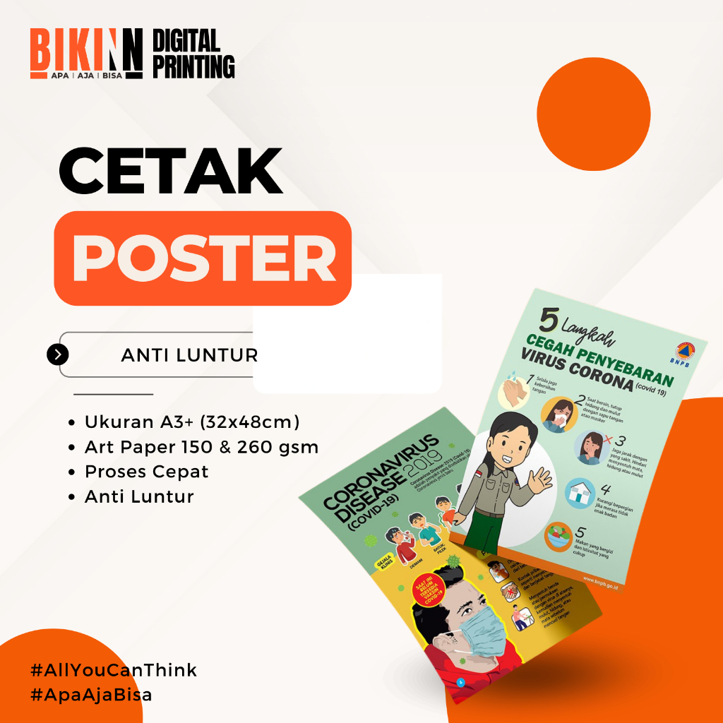 Cetak Poster A5/A4/A3+