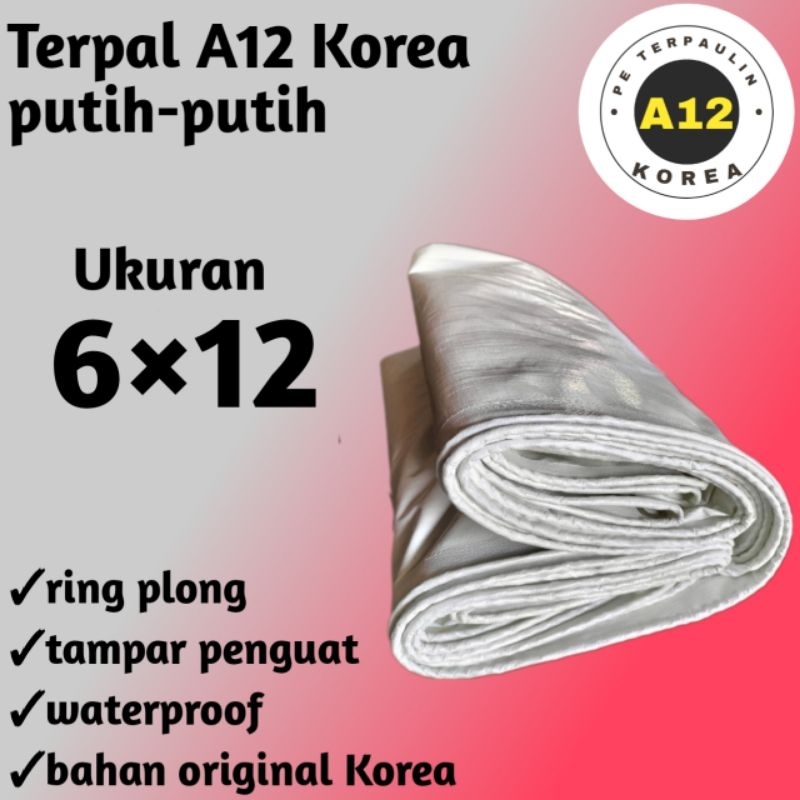 terpal 6×12 type A12 putih-putih