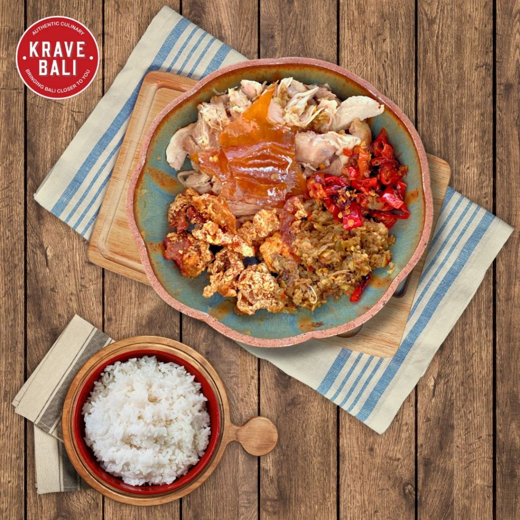 KRAVE BALI Bigul Pak Dobiel Babi Guling Komplit Dobil 170 Gram - Makanan Khas Bali Asli - Ready To E