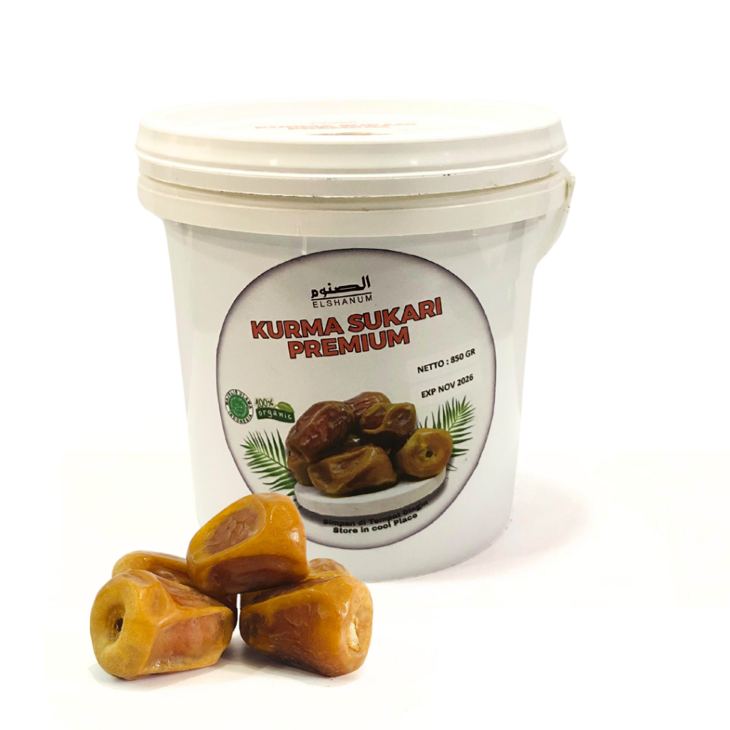 

Kurma Sukari Premium 850gr Ember / Kurma Sukari premium Elshanum 850gr Kemasan Ember / Kurma Sukari al-madinah / kurma basah original / kurma premium sukkari Nr / oleh oleh haji