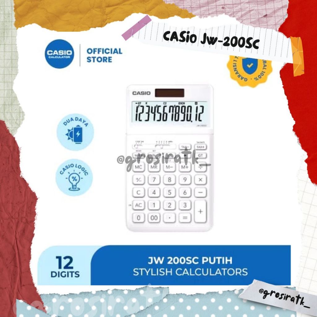 

CASIO Kalkulator JW-200SC / Kalkulator Warna / Calculator Colorful/ Kalkulator Lucu / Kalkulator Emas / Kalkulator Lipat