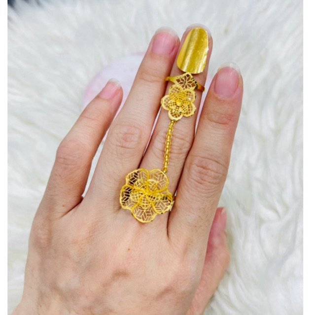 cincin kuku bunga kerawang viral emas asli kadar 700